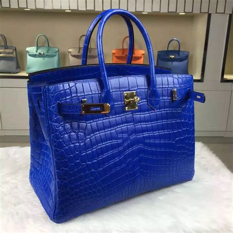 hermes electric blue croc